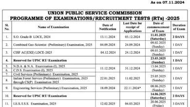 UPSC Revised Exam Calendar 2025 [Download PDF]